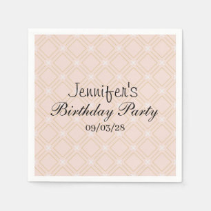 Serviette En Papier Pastel Peach et Gold Géométrique