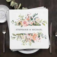 Pastel Pink Blush Rose Floral Mariage botanique