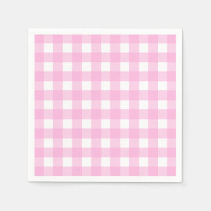 Serviette En Papier Pastel Pink En vichy Motif