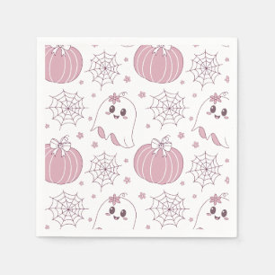 Serviette En Papier Pastel Pink Halloween Motif sans couture (3)