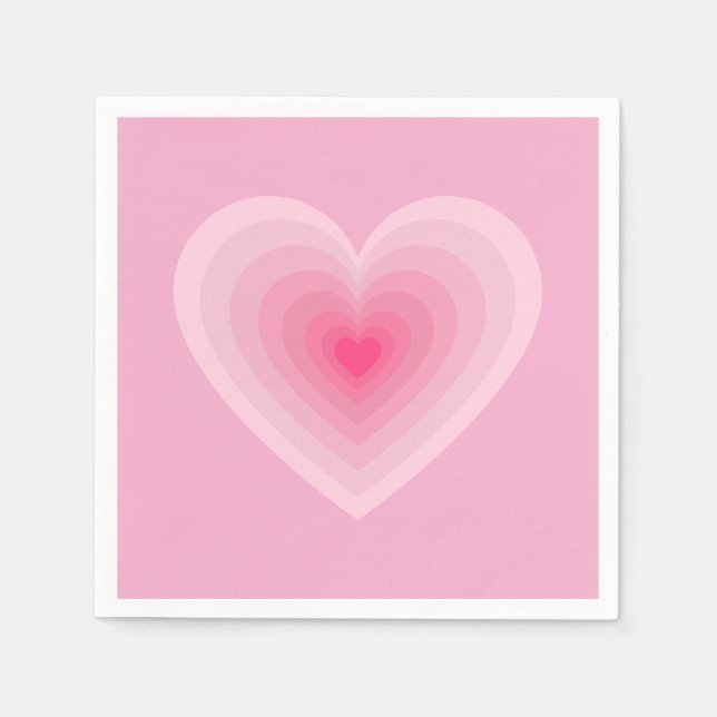 Serviette En Papier Pastel Pink Heart Design - Symbole d'amour moderne (Devant)