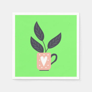 Serviette En Papier Pastel plante moderne simple