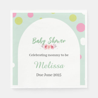 Serviette En Papier Pastel polka dots baby shower