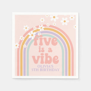 Serviette En Papier Pastel rainbow Five est une ambiance de 5e anniver