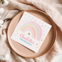 Pastel Rainbow Papier d'anniversaire