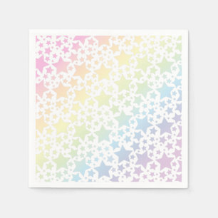 Serviette En Papier Pastel Rainbow Star Baby shower