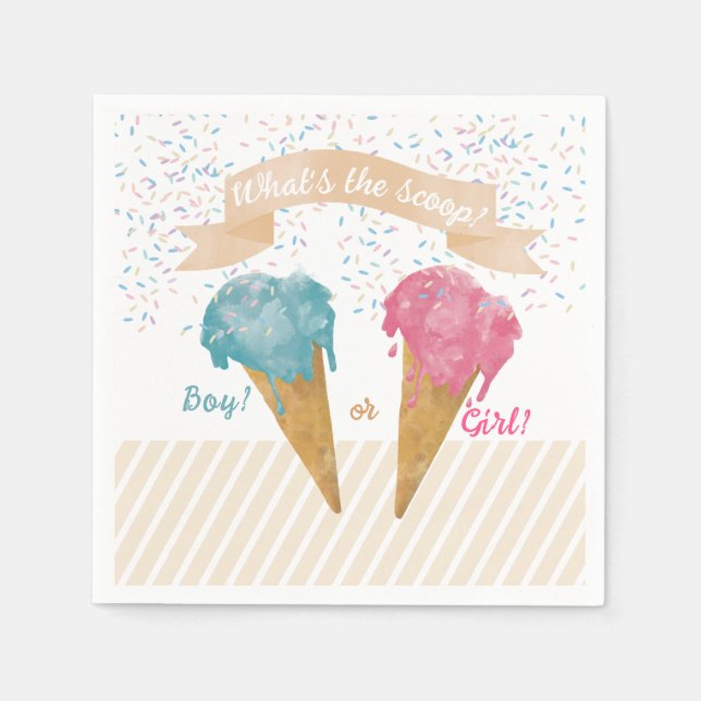 Serviette En Papier Pastel Retro Glace Cream Genre Revevela Party (Devant)