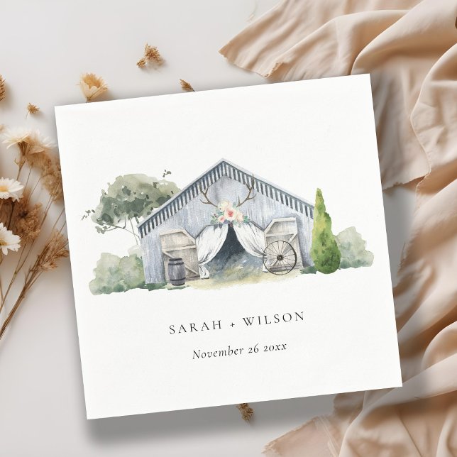 Serviette En Papier Pastel Rustic Dusky Barnyard Farm Mariage à thème (Créateur téléchargé)