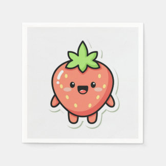Serviette En Papier Pastel Strawberry Aesthetic Sticker – Cute Fruit I