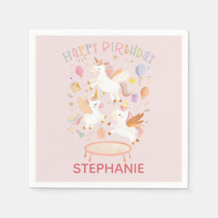 Serviette En Papier Pastel Unicorn Cute Trampoline Anniversaire