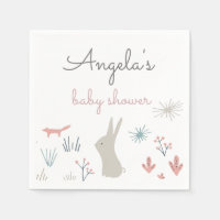 Pastel Woodland | Papier Baby shower Napkin