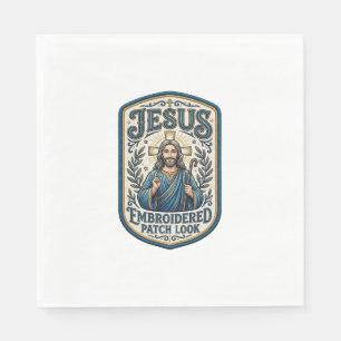 Serviette En Papier Patch brodé Jésus Regardez Patch brodé Jésus