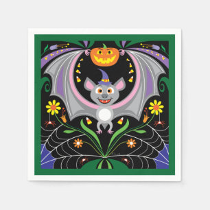 Serviette En Papier Patch de citrouilles de minuit fou