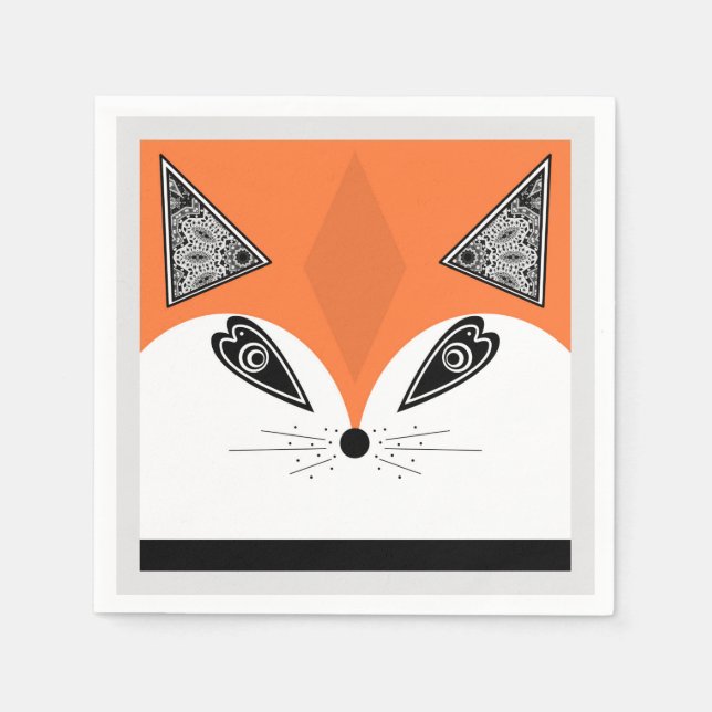 Serviette En Papier Patchwork Fox, applique Fox, Fox, enfants (Devant)