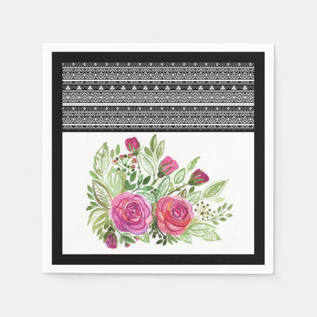 Serviette En Papier patchwork rustique, patchwork (Devant)