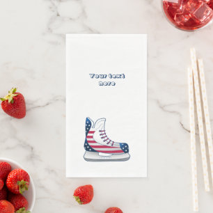 Serviette En Papier Patin à glace de hockey américain
