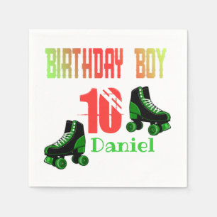 Serviette En Papier Patinage à rouleaux Anniversaire Garçon Famille
