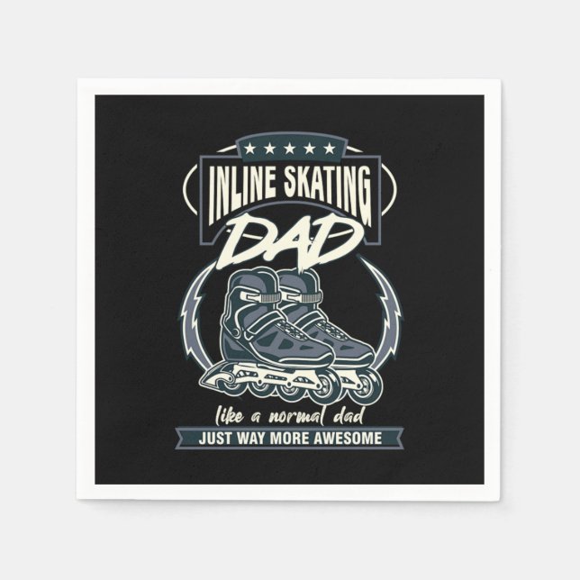 Serviette En Papier Patinage en ligne papa père Rollerblading Roller S (Devant)