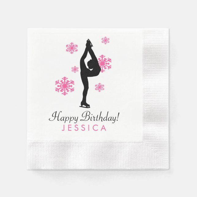 Serviette En Papier Patinage rose Patinage de glace Papier serviettes (Devant)
