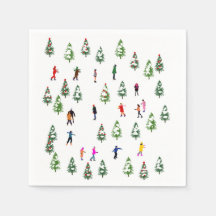 Patineurs sur glace Pine │ patinage sur glace Noël