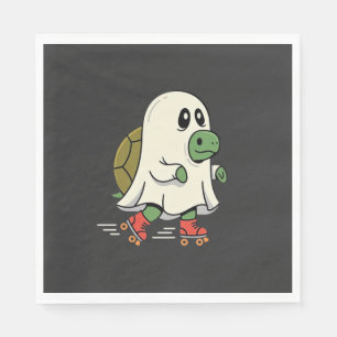 Serviette En Papier Patins à roulettes Tortue Fantôme Design Halloween