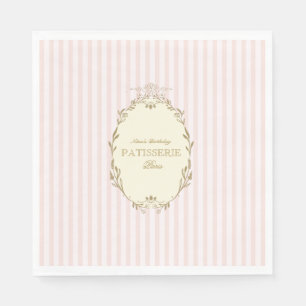 Serviette En Papier Pâtisserie française parisienne vintage rose
