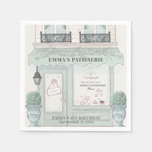 Serviette En Papier pâtisserie Paris Green 1er anniversaire