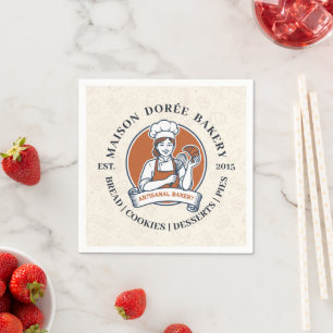 Serviette En Papier Pâtissier Boulangerie Magasin Dessert Sucreries Gâ
