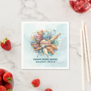 Serviette En Papier Pâtissier Boulangerie Magasin Pâtisserie Desserts
