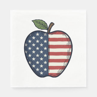 Serviette En Papier Patriotic Apple Vintage Engraving Vector Design_1