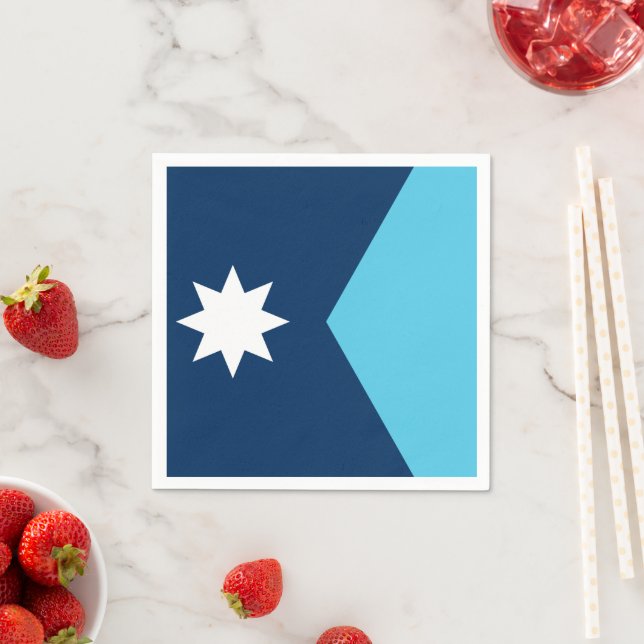 Serviette En Papier Patriotic paper napkins with flag of Minnesota, US (En situation)