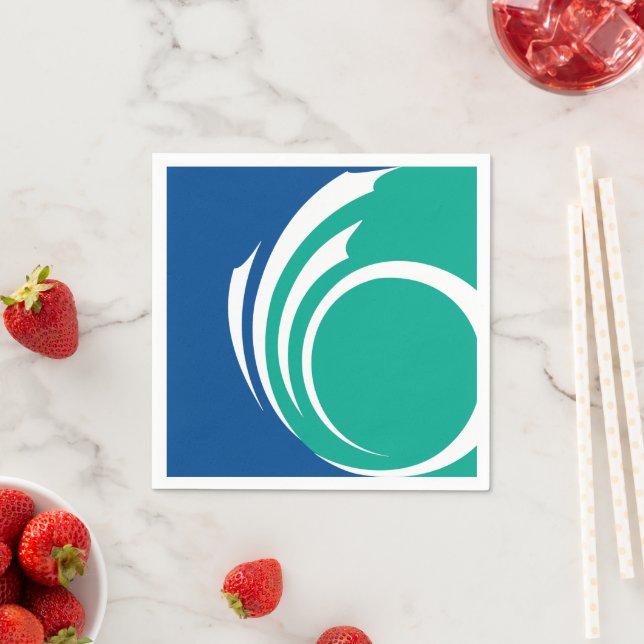 Serviette En Papier Patriotic paper napkins with flag of Ottawa (En situation)