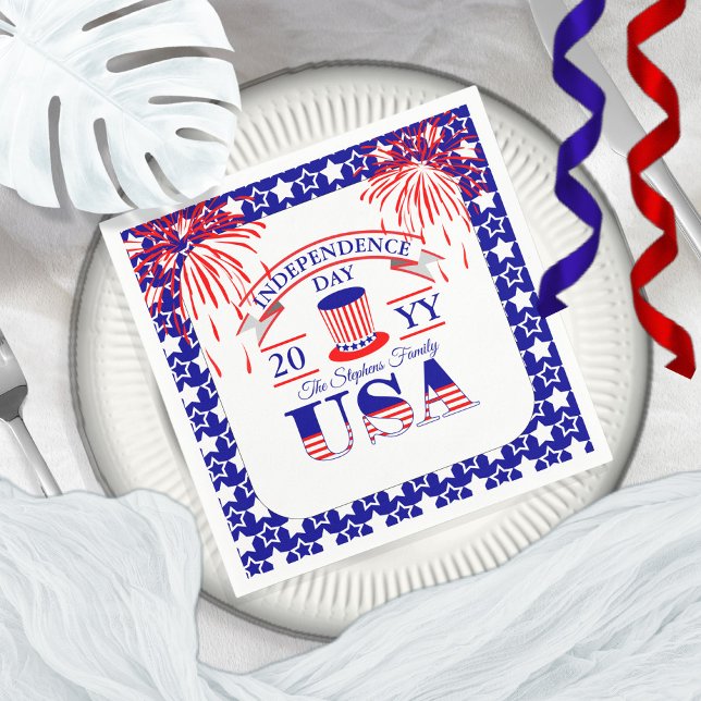 Serviette En Papier Patriotique Juillet 4 Fête de l'Indépendance (Créateur téléchargé)