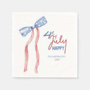 Serviette En Papier Patriotique moderne 4 juillet Bow Party