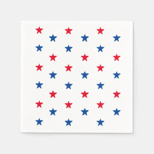 Serviette En Papier Patriotique rouge blanc & bleu étoiles vacances fu