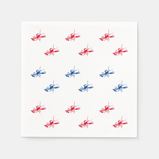 Serviette En Papier Patriotique rouge blanc bleu homard motif mignon f (Devant)