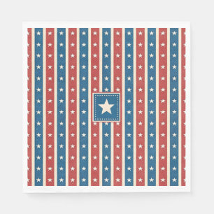 Serviette En Papier Patriotique Rustique Américain Héritage Étoiles et