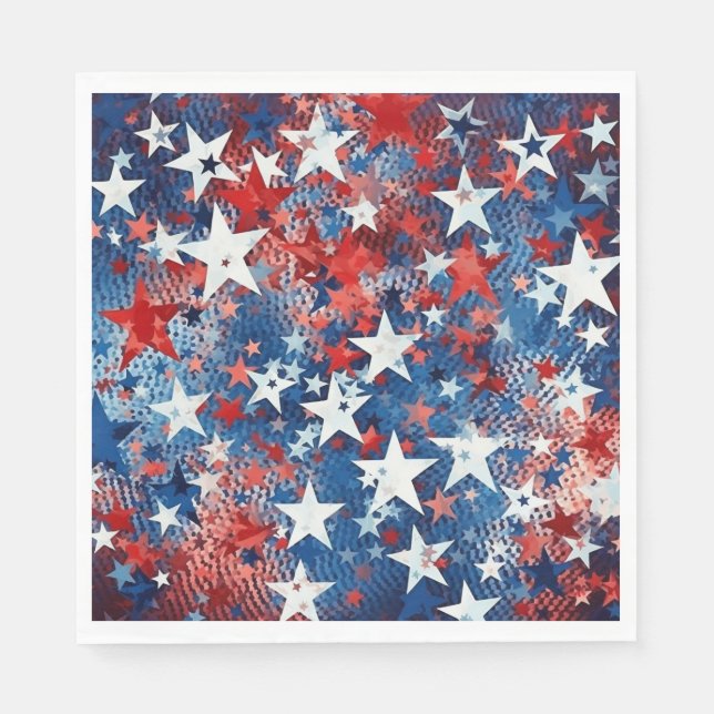Serviette En Papier Patriotique Stars Papier serviettes (Devant)