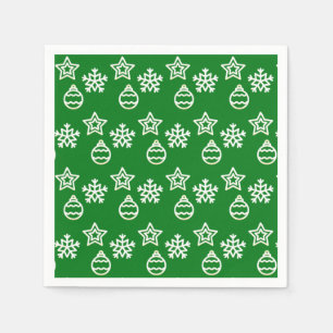 Serviette En Papier Patte Vectorielle de Noël sur Vert