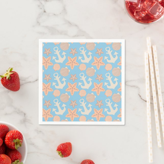 Serviette En Papier Patterns pastel nautical (En situation)