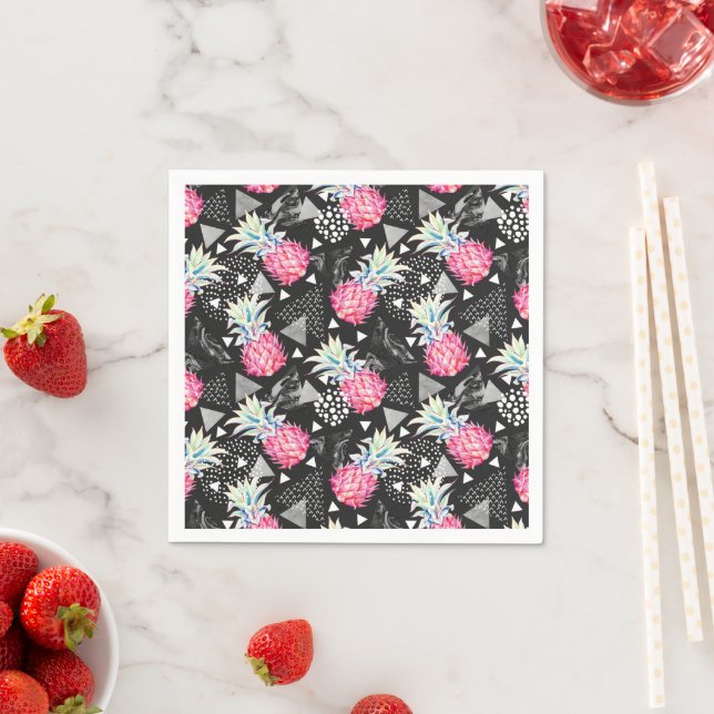 Serviette En Papier Patters de Textured Triangle Pineapple (En situation)