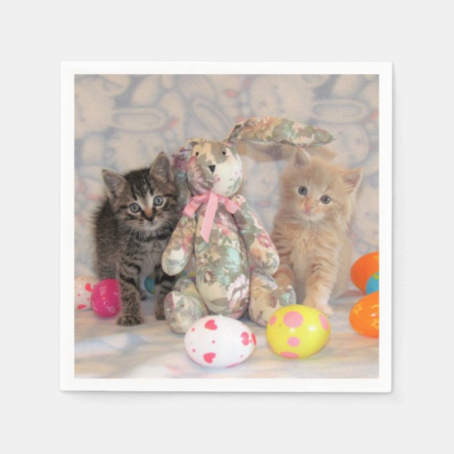Serviette En Papier Patton & Buffington's Easter Bunny - Chat / Kitten (Devant)