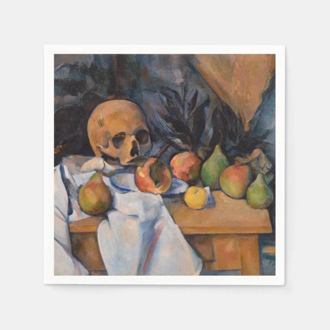 Serviette En Papier Paul Cezanne - La vie morte avec le crâne (Devant)