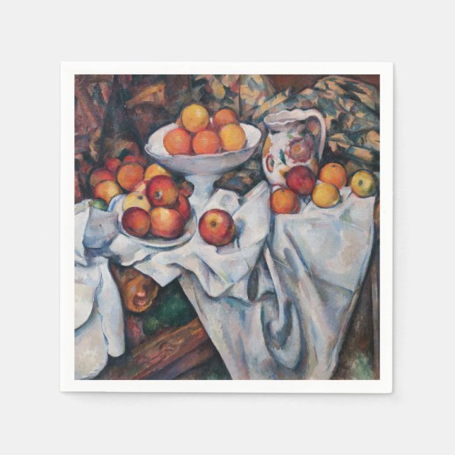 Serviette En Papier Paul Cezanne - Vie morte, Pommes et Oranges (Devant)