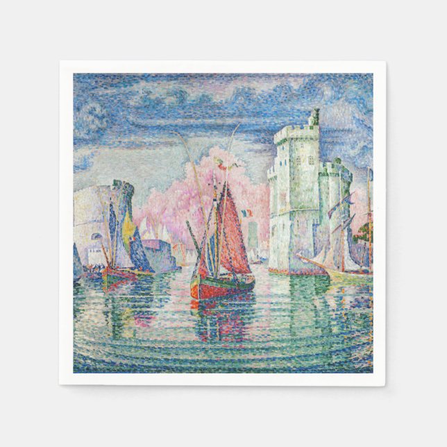Serviette En Papier Paul Signac - Entrée du port de La Rochelle (Devant)