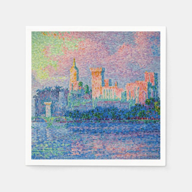 Serviette En Papier Paul Signac - Le Palais Pape, Avignon (Devant)