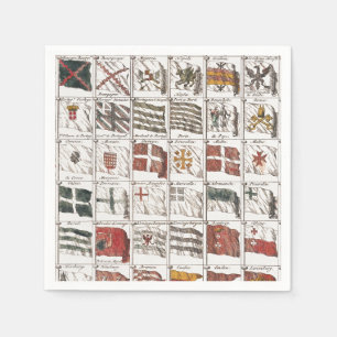 Serviette En Papier Pavillons Maritimes Anciens du Monde Poster