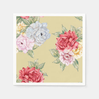 Serviette En Papier Pavot floral nuptiale