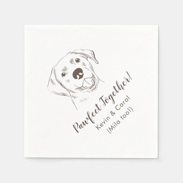 Serviette En Papier Pawfect Together Labrador Mariage Napkins (Devant)