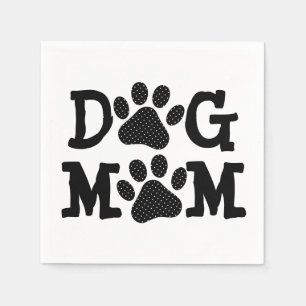 Serviette En Papier Pawprints MOM DOG avec Pois